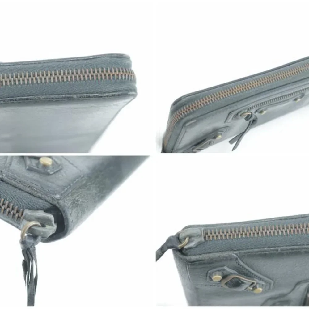 Balenciaga Black Leather Arena Classic Long Wallet
